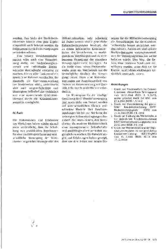 Vorschauseite 4: Hilfsmittelmarkt 2015Entwicklungen in der Hilfsmittelversorgung