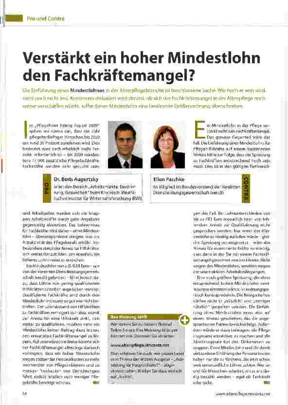 Vorschauseite 1: Verstärkt ein hoher Mindestlohn den Fachkräftemangel?