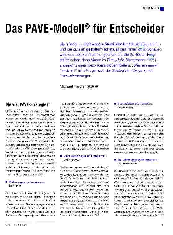 Vorschauseite 1: Das PAVE-Modell® für Entscheider