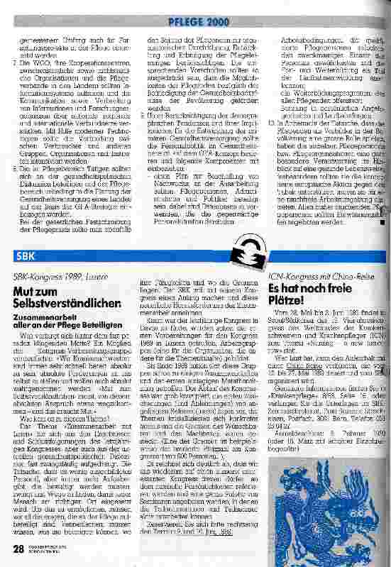 Vorschauseite 3: Wiener Erklärung und Empfehlungen Europäische Pflegekonferenz vom 21.-24. Juni 1988 in Wien
