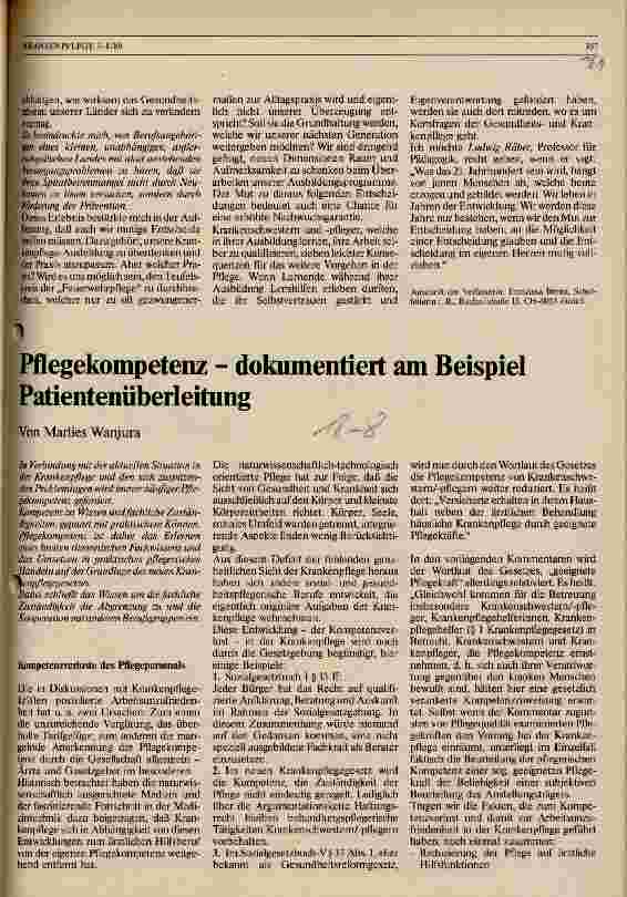 Vorschauseite 1: Pflegekompetenz - dokumentiert am Beispiel Patientenüberleitung