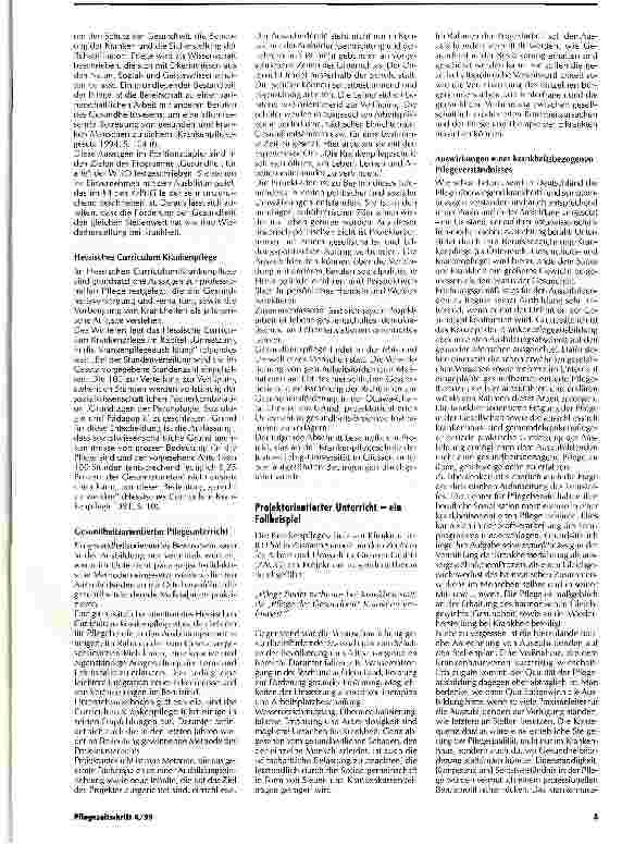 Vorschauseite 4: Gesundheitspflege als Ausbildungsinhalt