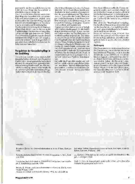 Vorschauseite 6: Gesundheitspflege als Ausbildungsinhalt