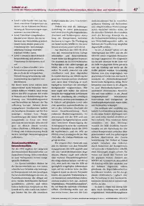 Vorschauseite 2: Novelle der Musterweiterbildung Zusatzweiterbildung Intensivmedizin, klinische Akutund Notfallmedizin