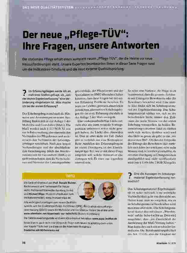 Vorschauseite 1: Der heue „Pflege-TÜV“: Ihre Fragen, unsere Antworten