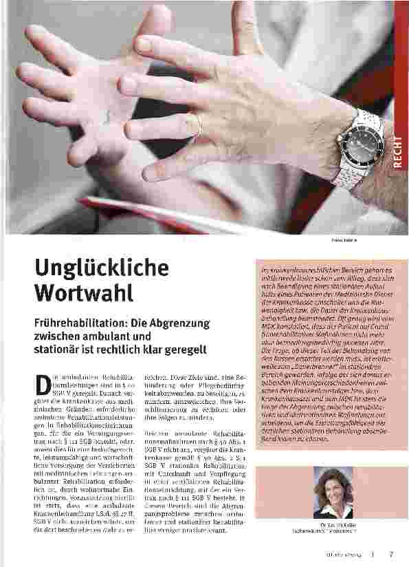 Vorschauseite 1: Unglückliche Wortwahl