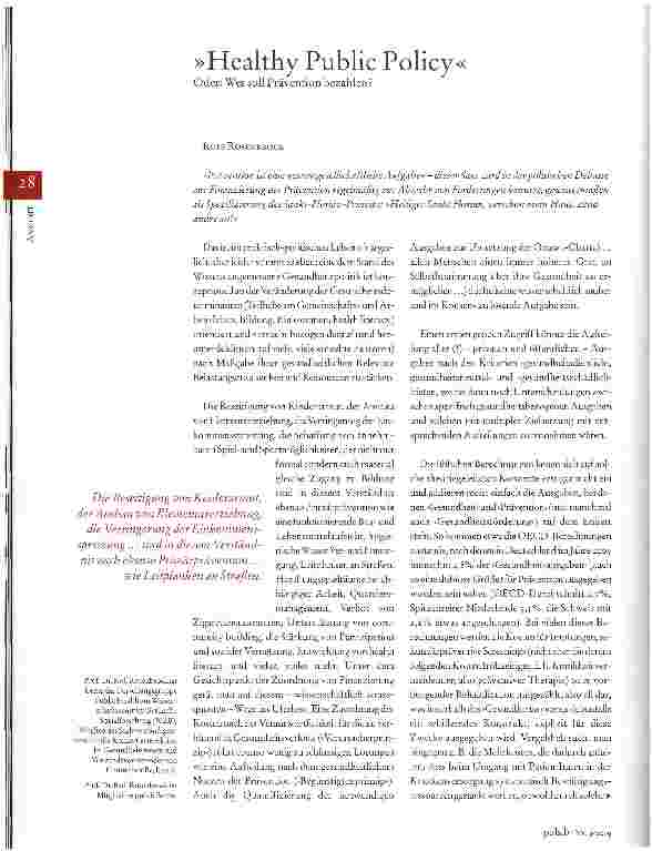 Vorschauseite 1: Healthy Public Policy