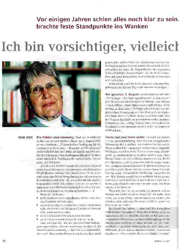 Vorschauseite 1: Ich bin vorsichtiger, vielleicht zögerlicher geworden