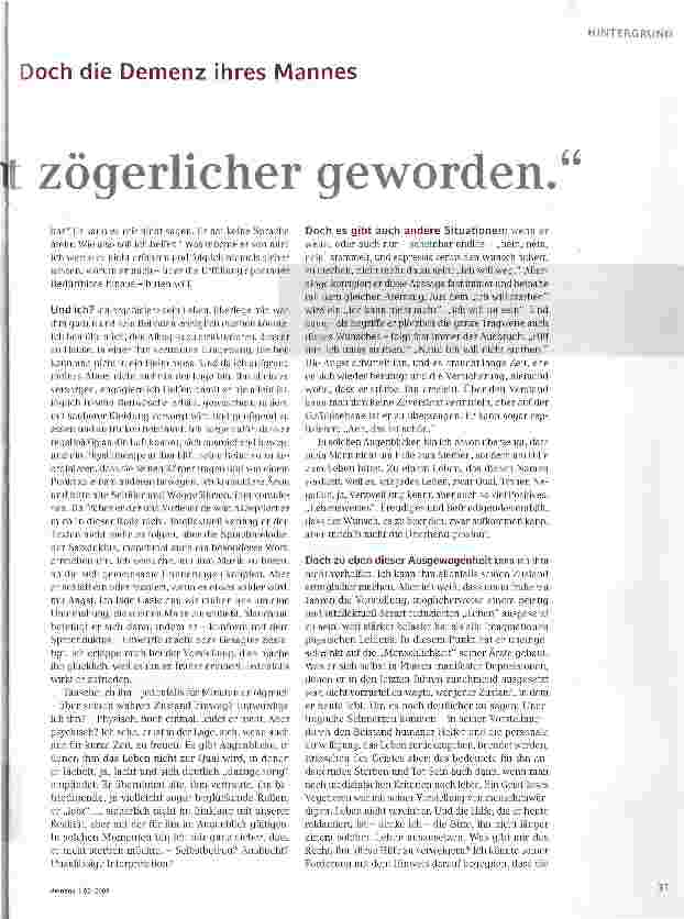 Vorschauseite 2: Ich bin vorsichtiger, vielleicht zögerlicher geworden