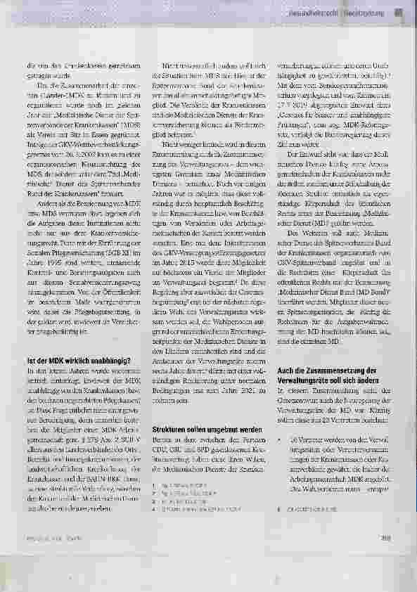 Vorschauseite 2: Reform der Medizinischen Dienste steht bevor