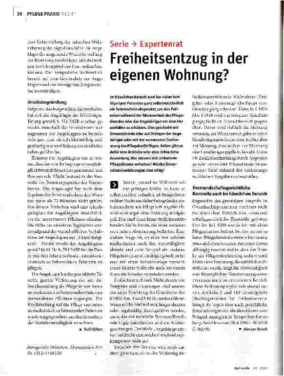 Vorschauseite 1: Freiheitsentzug in der eigenen Wohnung?