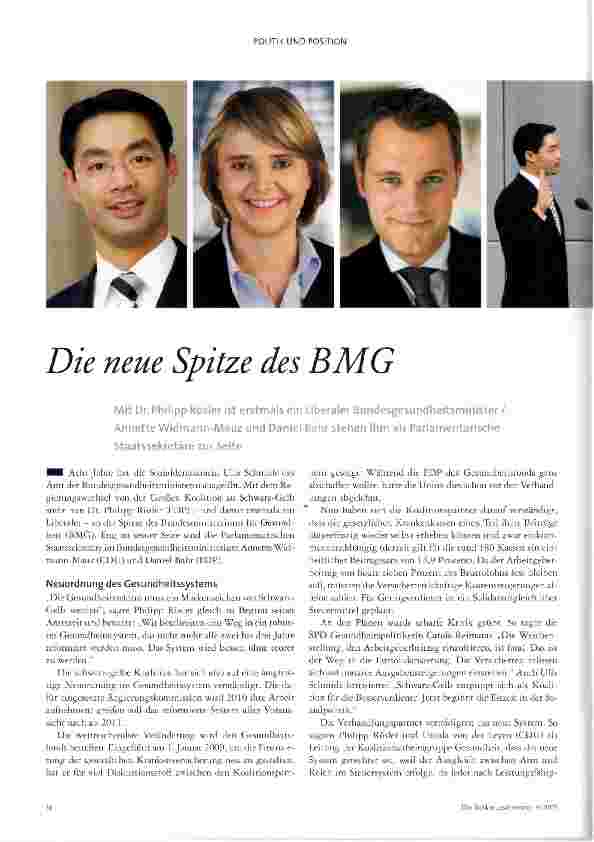 Vorschauseite 1: Die neue Spitze des BMG
