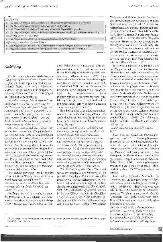 Vorschauseite 2: Die Entwicklung der Körperwahrnehmung und Schlußfolgerungen für die Krankenpflegeausbilddung