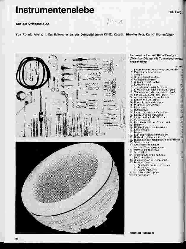 Vorschauseite 1: Instrumentensiebe Aus der Orthopädie XX 63. Folge: