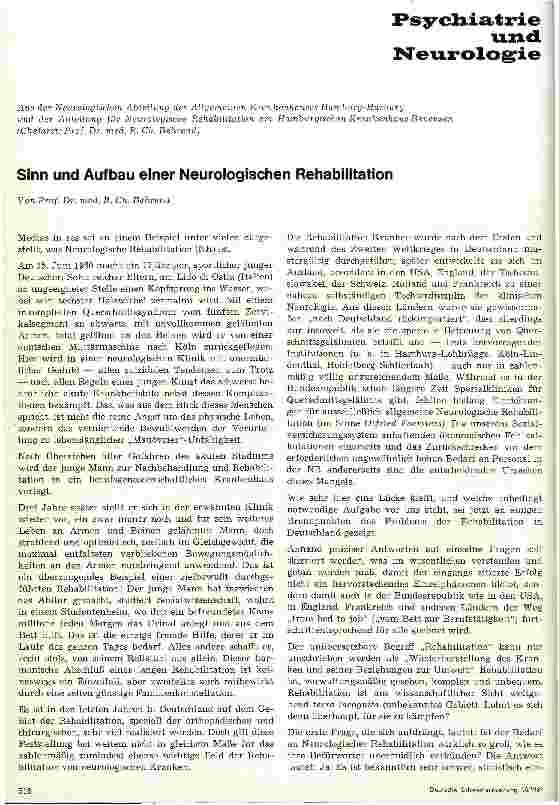 Vorschauseite 1: Sinn und Aufbau einer Neurologischen Rehabilitation