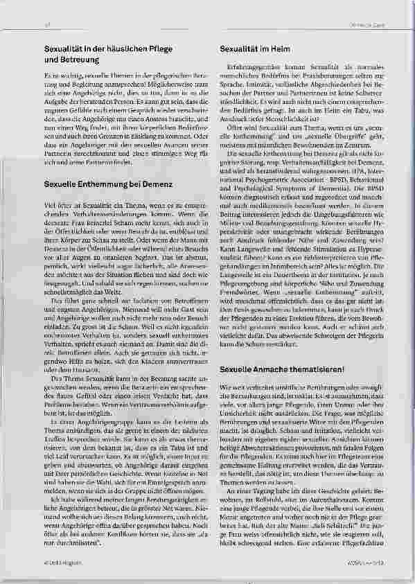 Vorschauseite 2: Sexualität und Demenz