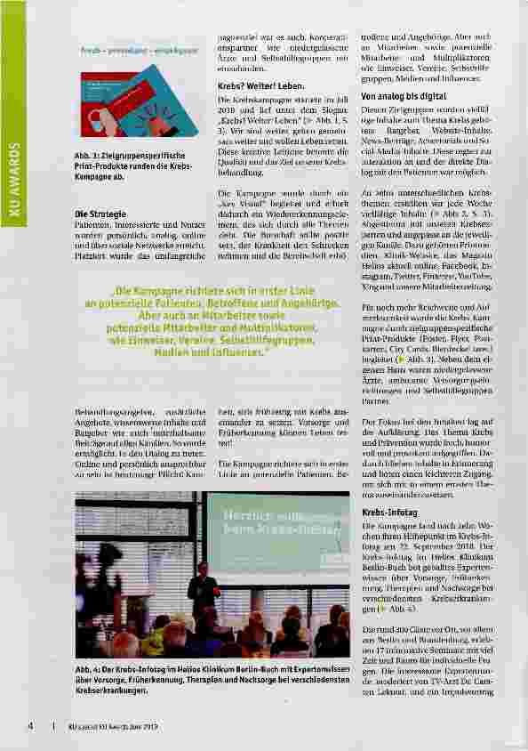 Vorschauseite 3: Krebs? Weiter! Leben. Das Helios Klinikum Berlin-Buch erreicht mit seiner Kampagne maximale Aufmerksamkeit für das Thema Krebs