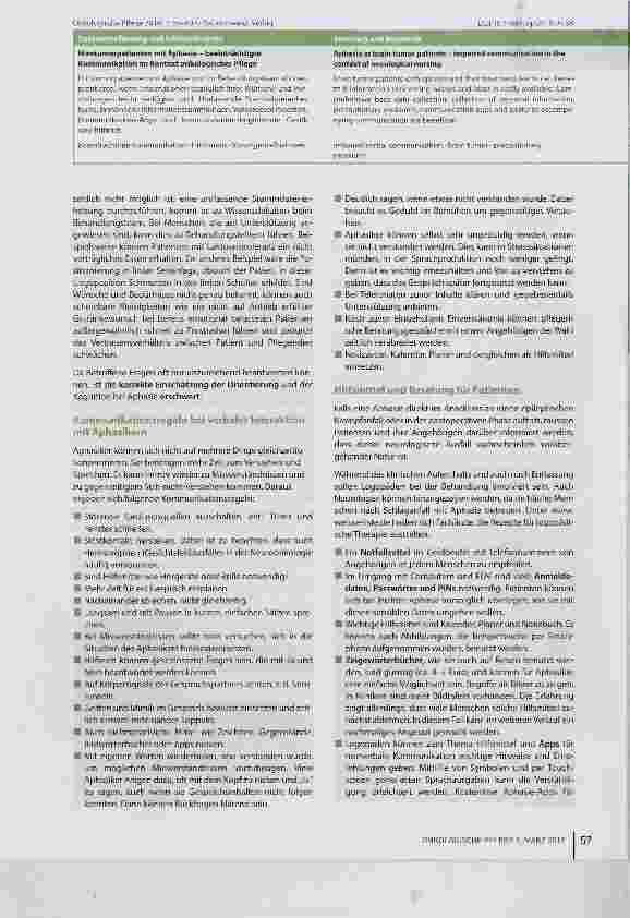 Vorschauseite 3: Hirntumorpatienten mit Aphasie - beeinträchtigte Kommunikation im Kontext onkologischer Pflege