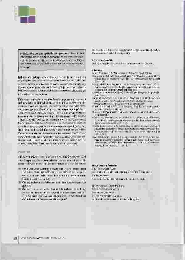 Vorschauseite 6: Hirntumorpatienten mit Aphasie - beeinträchtigte Kommunikation im Kontext onkologischer Pflege