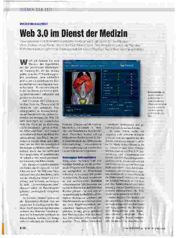 Vorschauseite 1: Web 3.0 im Dienst der Medizin