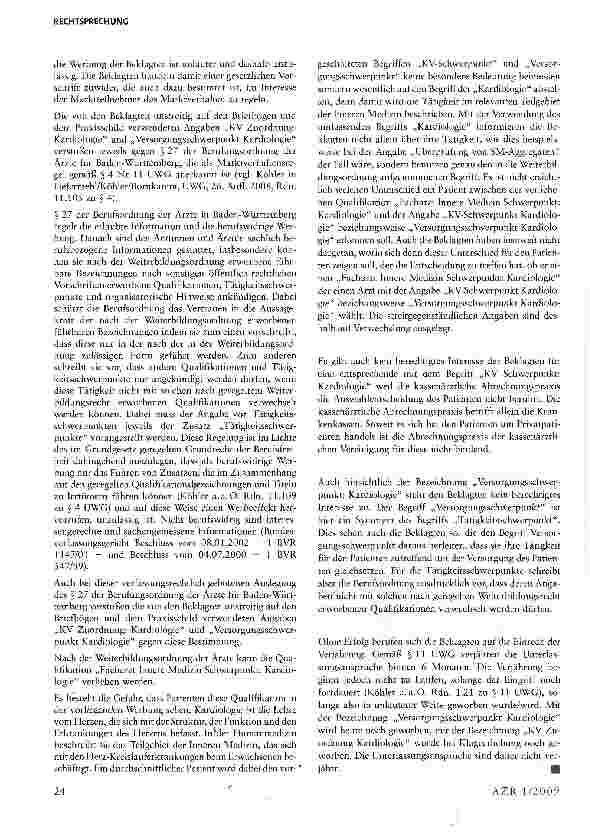 Vorschauseite 2: KV Zuordnung: Kardiologie