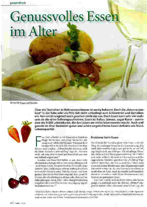 Vorschauseite 1: Genussvolles Essen im Alter