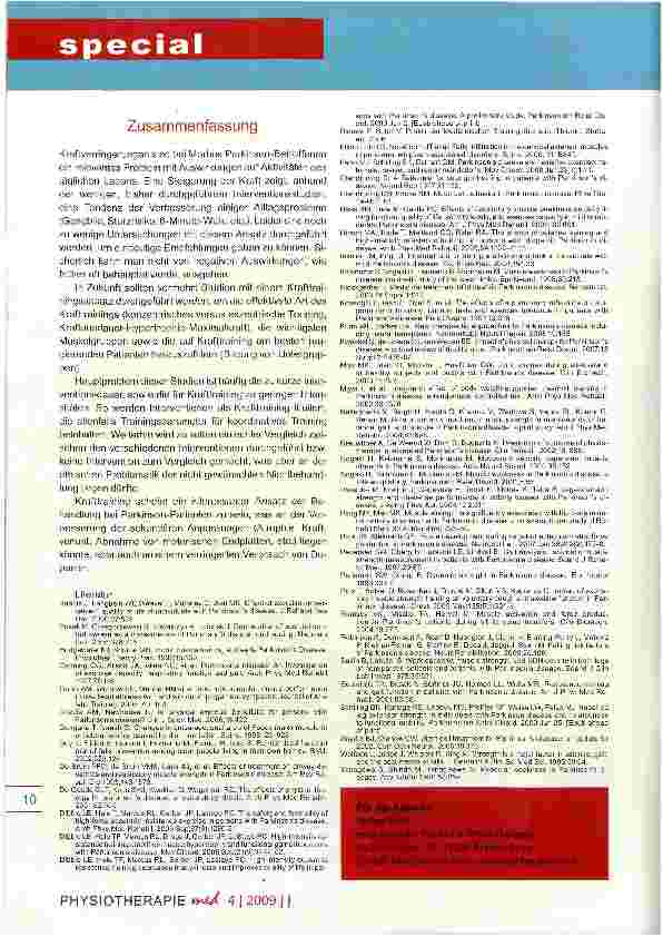 Vorschauseite 6: Morbus Parkinson Teil III - Hilft Krafttraining