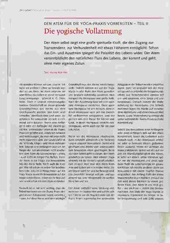 Vorschauseite 1: Die yogische Vollatmung