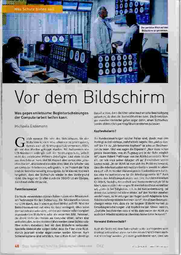 Vorschauseite 1: Vor dem Bildschirm