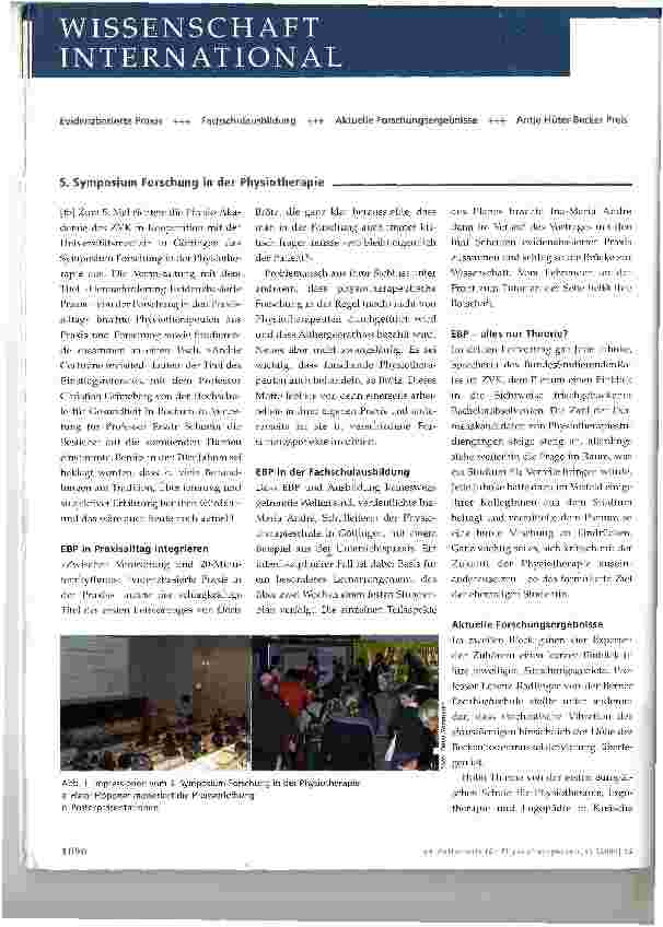 Vorschauseite 1: 5. Symposium Forschung in der Physiotherapie