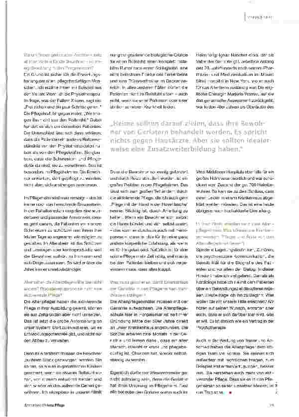 Vorschauseite 4: Werner Vogel über Altenpflege und Geriatrie