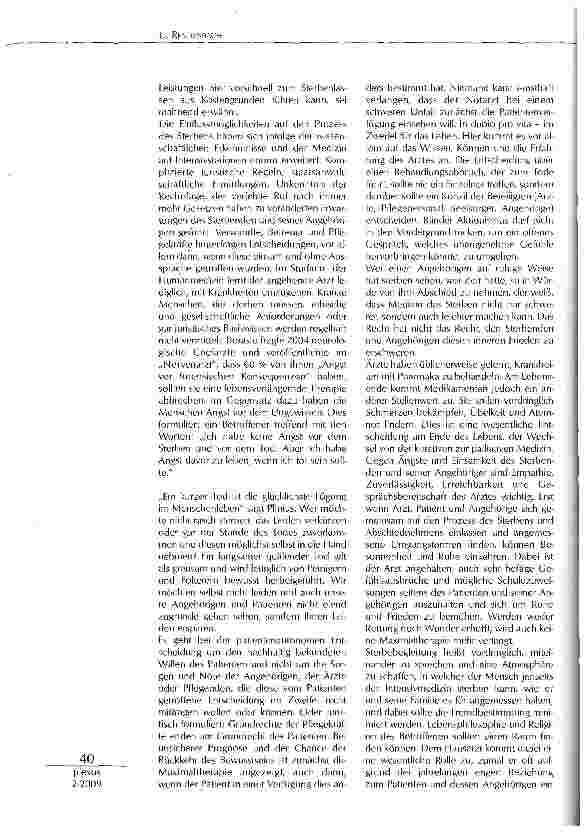 Vorschauseite 2: DARF EIN MENSCH STERBEN - ODER MUSS ER SOLANGE LEBEN WIE MÖGLICH?