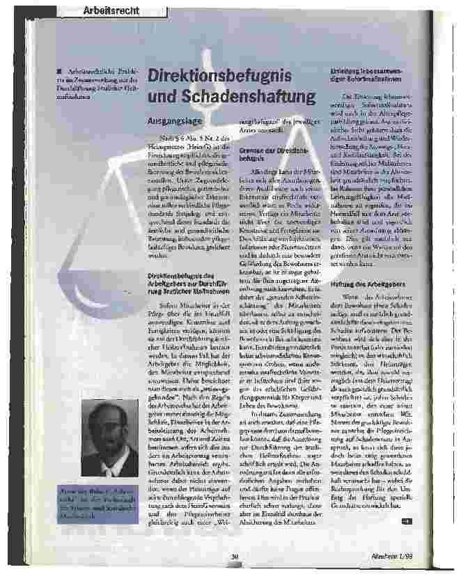 Vorschauseite 1: Direktionsbefugnis und Schadenshaftung