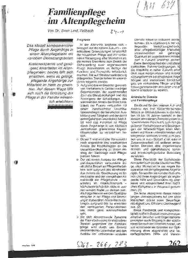 Vorschauseite 1: Familienpflege im Altenheim