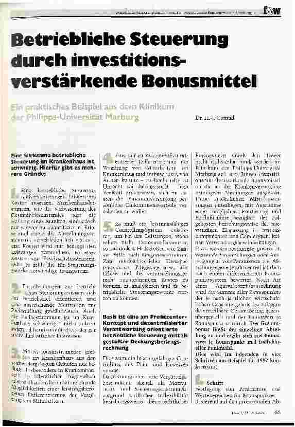 Vorschauseite 1: Ein Praktisches Beispiel aus dem Klinikum der Phillips-Universität Marburg