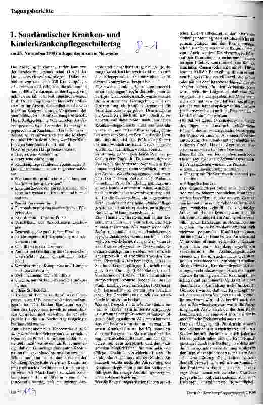 Vorschauseite 1: 1. Saarländischer Krankenund Kinderkrankenpflegeschülertag