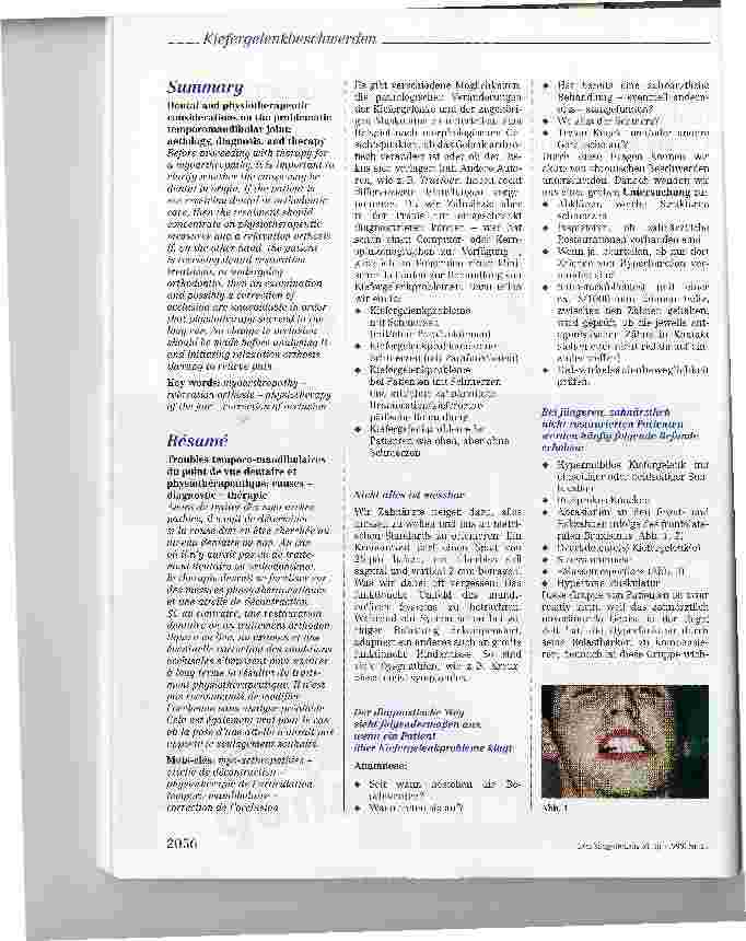 Vorschauseite 2: Kiefergelenkbeschwerden aus zahnärztlicher und physiotherapeutischer Sicht: Ursachen - Diagnose - Therapie
