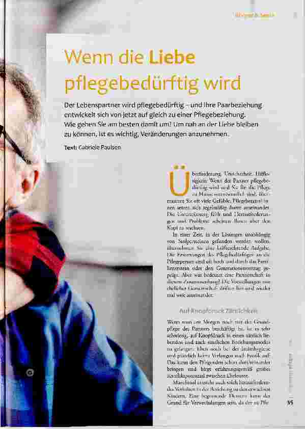 Vorschauseite 1: Wenn die Liebe pflegebedürftig wird