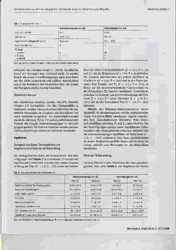 Vorschauseite 5: Die Kombination von Prismen-Adaptation und visueller Suche zur Behandlung des Neglekts in der Phase B der neurologischen Rehabilitation