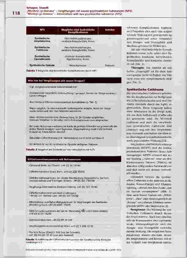 Vorschauseite 4: Monkeys go banana- Vergiftungen mit neuen psychoaktiven Substanzen (NPS)