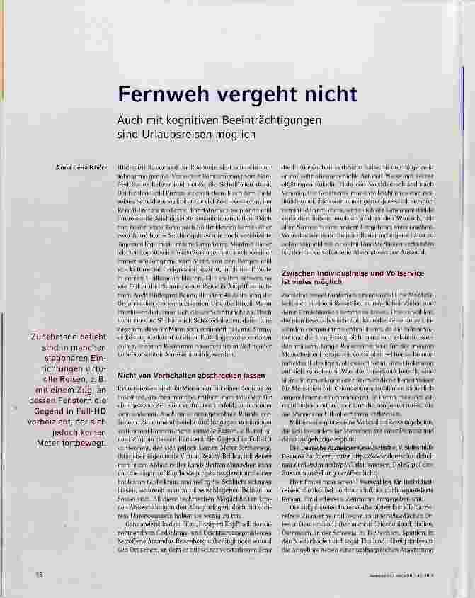 Vorschauseite 1: Fernweh vergeht nicht