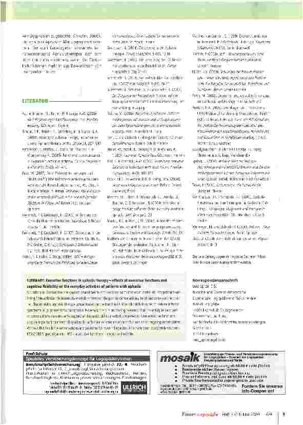 Vorschauseite 4: Exekutivfunktionen in der AphasietherapieAuswirkungen der Exekutivfunktionen und der Umstellungsfähigkeit auf den Alltag von Patienten mit einer Aphasie