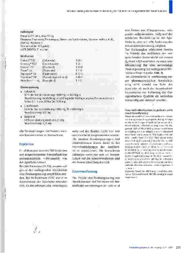Vorschauseite 5: Individualisierung der Arzneimitteldosierung bei Patienten mit eingeschränkter Nierenfunktion