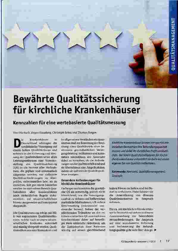 Vorschauseite 1: Bewährte Qualitätssicherung für kirchliche Krankenhäuser