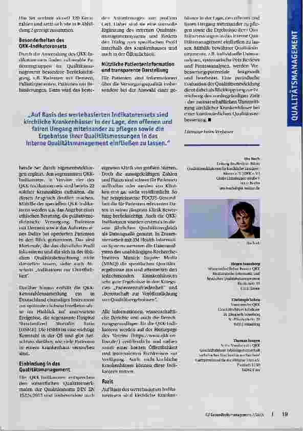 Vorschauseite 3: Bewährte Qualitätssicherung für kirchliche Krankenhäuser