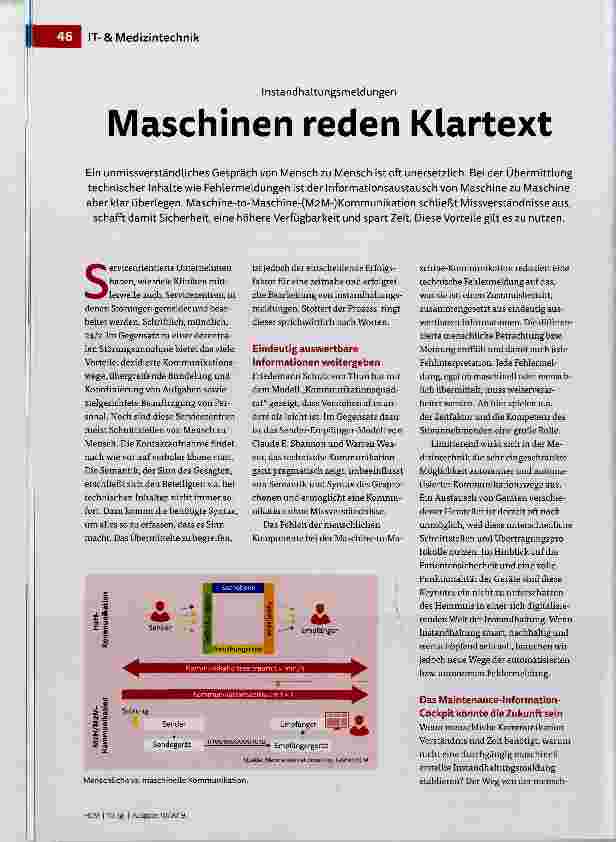 Vorschauseite 1: Maschinen reden Klartext
