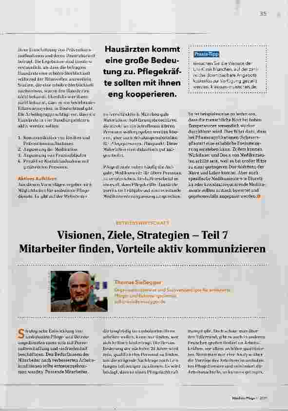 Vorschauseite 1: Visionen, Ziele, Strategien - Teil 7 Mitarbeiter finden, Vorteile aktiv kommunizieren