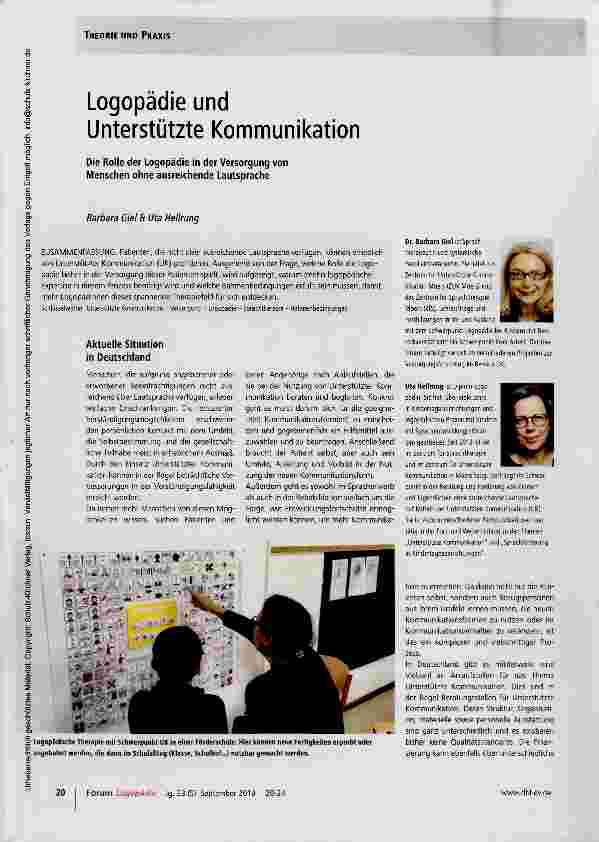 Vorschauseite 1: Logopädie und Unterstützte Kommunikation