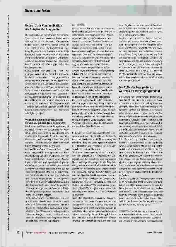 Vorschauseite 3: Logopädie und Unterstützte Kommunikation