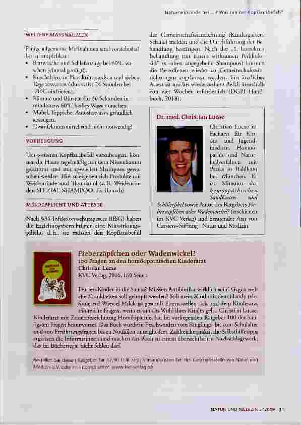Vorschauseite 3: Fragen an den Kinderarzt: Was tun bei Kopflausbefall?